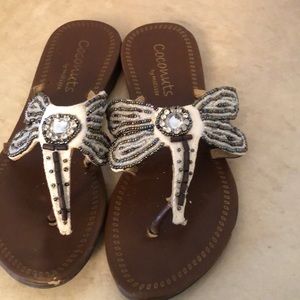 Coconuts by Matisse flats , beaded dragonfly design. Good used condition…